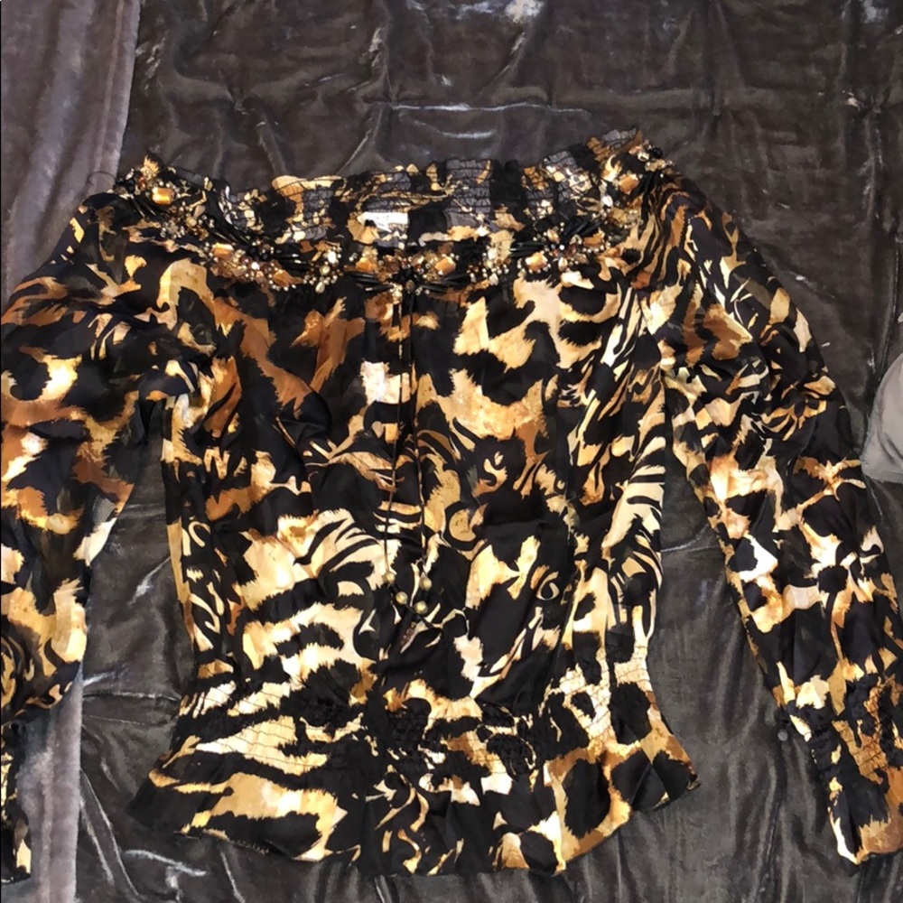 Caché animal print top
